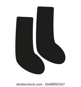 Cozy socks silhouette. Pair of warm socks icon for hygge design