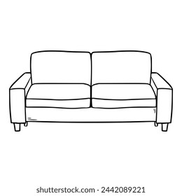 cozy sofa illustration outline vector	
