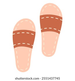 Cozy and soft slippers for use in bath and sauna, offering comfort and relaxation.