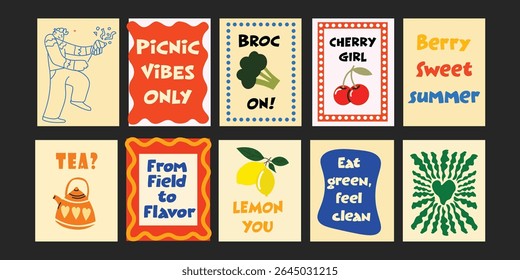 Cozy summer bistro banner set with aesthetic designs combining floral illustrations and sweet messages. Perfect for lifestyle branding, cafes, or eco markets.

