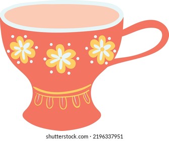 Gemütliche Teetasse. Keramik-Homebuchsymbol einzeln auf weißem Hintergrund