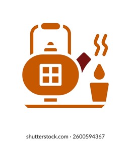 Cozy Teatime Illustration with Kettle and Cup