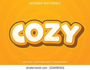 cozy text effect template with abstract font style use for brand and logo vector illustration. abstract background poster