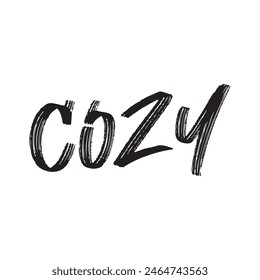  cozy text on white background.