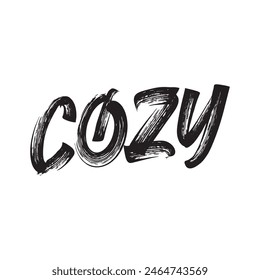  cozy text on white background.