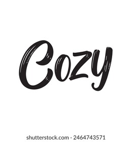  cozy text on white background.