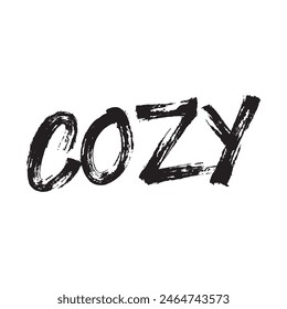  cozy text on white background.