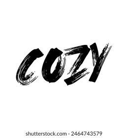  cozy text on white background.