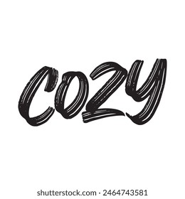  cozy text on white background.