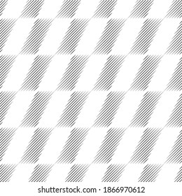 Cozy texture in a Scandinavian style. Vector of a chess pattern consisting of diagonal lines. Light illustration for wrapping paper, interior wallpapers, fabrics and backgrounds.