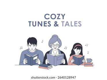 Cozy tunes and tales with reading people