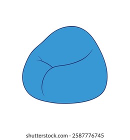 Cozy vector flat illustration of a bean bag chair. Ideal for home decor, living rooms, modern furniture, and comfortable seating designs.