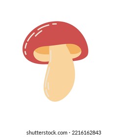 Cozy vector mushroom, fungus Art Illustration Forest. Fresh Product Autumn.