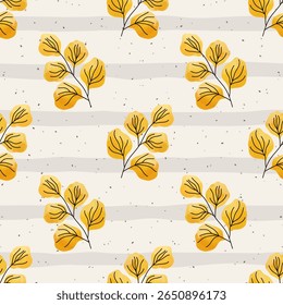 Cozy vector seamless pattern of autumn leaves in watercolor style. Ideal for seasonal illustrations, nursery decor, autumn designs, textiles.