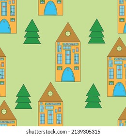 cozy wallpaper with a house and nature