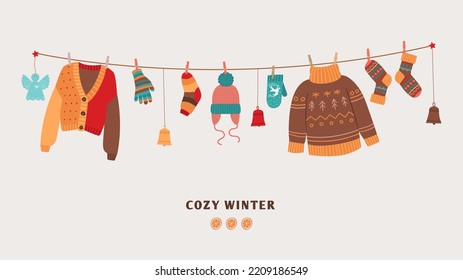 Cozy winter banner and