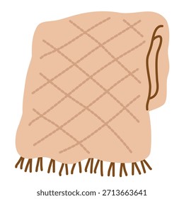 Gemütliche Winterdecke im flachen, handgezeichneten Stil für warme saisonale Dekoration und hygge Illustrationen.