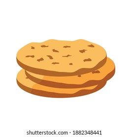 Cozy winter cookie for party flat recolor vector illustration