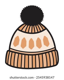 Cozy Winter Hat Vector Clip Art