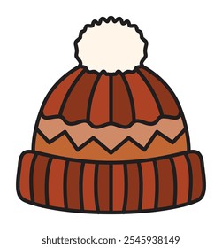 Cozy Winter Hat Vector Clip Art