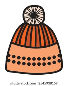 Cozy Winter Hat Vector Clip Art