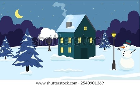 Similar – Image, Stock Photo A snow covered rural road in Northumberland, UK