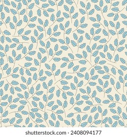 Cozy winter. Seamless Christmas pattern with branches. Vector illustration. Merry and Bright Corporate Holiday cards. Wallpaper or backdrop decor. Perfect for winter decorations.
