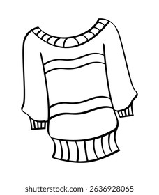 Cozy winter sweater doodle sketch