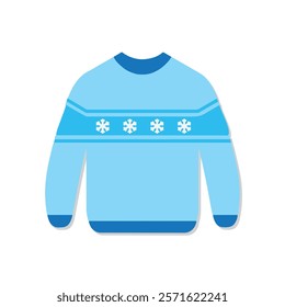 Cozy Winter Sweater Vector Design – Blue, Sky Blue, and White Color Variants