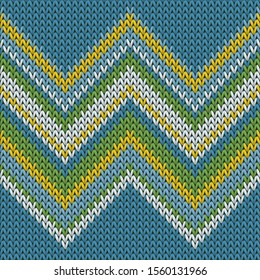 Cozy zig zal lines knit texture geometric seamless pattern. Fair isle sweater stockinet ornament. Classic warm seamless knitted pattern. Cozy textile print design.
