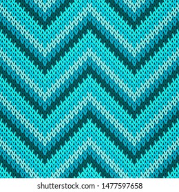 Cozy zigzag chevron stripes knit texture geometric vector seamless. Plaid hosiery textile print. Classic warm seamless knitted pattern. Cozy textile print design.