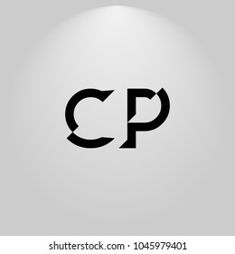 CP Abstract Black Letters with white and gray background in highlight