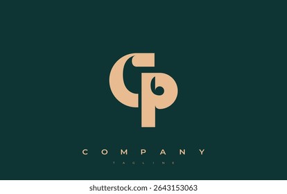 CP Abstract Geometric Logo Design. Modern and elegant logo design with simplistic typography elements, showcasing branding excellence.