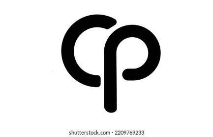 CP Alphabet letters Initials Monogram logo PC, C and P Pro Vector