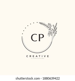 CP Beauty vector initial logo art, handwriting logo of initial signature, wedding, fashion, jewerly, boutique, floral and botanical with creative template for any company or business
