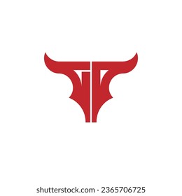 cp bull head minimalist logo design