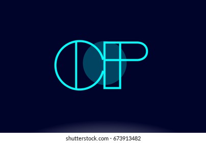 cp c p blue line circle letter logo alphabet creative company vector icon design template