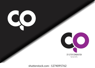 cp c p circle letter black purple white lowercase combination modern creative alphabet gradient company letter logo design vector icon template trendy - Vector