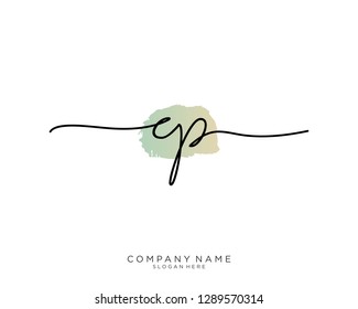 CP C P Initial handwriting logo template