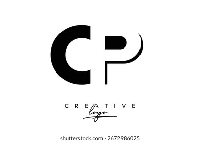 CP Creativo Minimalista Espacio Negativo Logo Latter con Monograma Moderno para Branding y Negocio Lettermark Logo con Letras Iniciales Diseño de Logo para Branding.