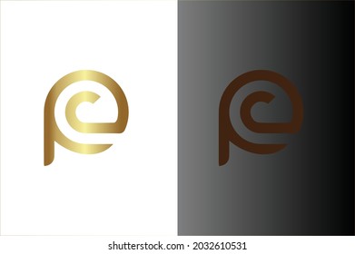 CP elegantes Logo mit Initialen für Unternehmen - Vektorgrafik