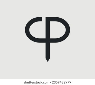 cp font line monogram design for company logo