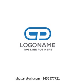 Cp or Gp Letter logo design template