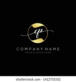 CP handwriting initial logo template vector.