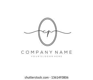 CP handwriting initial  logo vecto