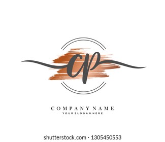 CP handwriting initial  logo vector
