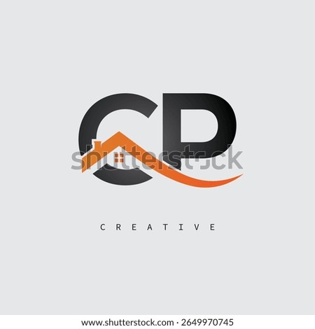 CP House Letter Logo – Creative Real Estate Monogram with Roof Shape and Home Icon for Property, Architecture and Modern Branding Identity