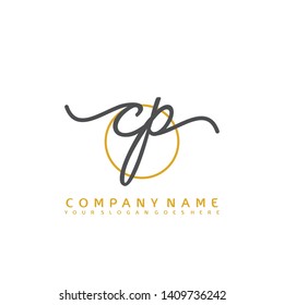 CP Initial handwriting logo concept