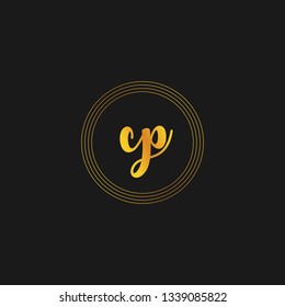 CP  Initial Handwriting logo template vector