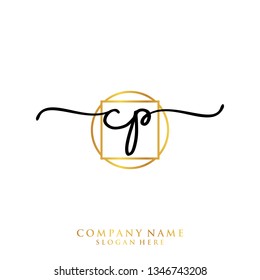 CP Initial handwriting logo template